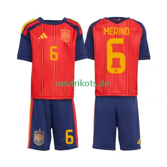 Fußballtrikot Spanien Mikel Merino 6 Kinder Heim World Cup 2026 Kurzarm
