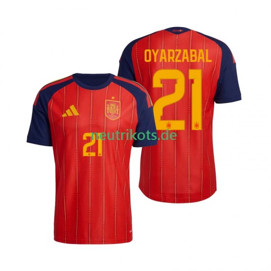 Fußballtrikot Spanien Mikel Oyarzabal 21 Herren Heim World Cup 2026 Kurzarm
