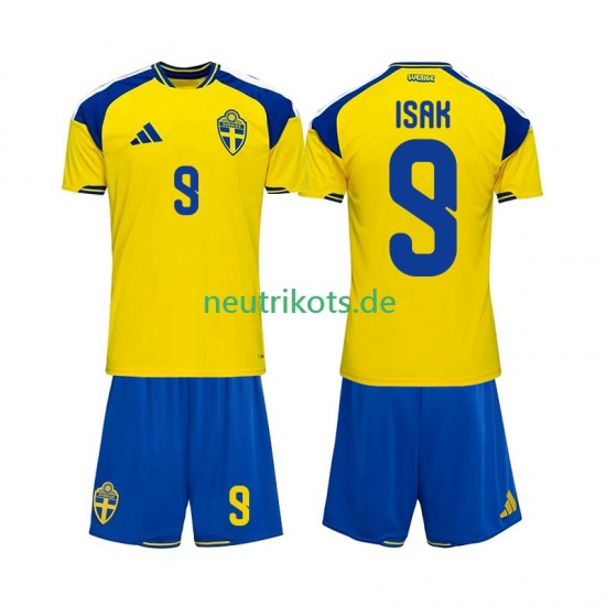 Fußballtrikot Schweden Alexander Isak 9 Kinder Heim 2026 Kurzarm