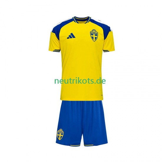 Fußballtrikot Schweden Kinder Heim 2026 Kurzarm