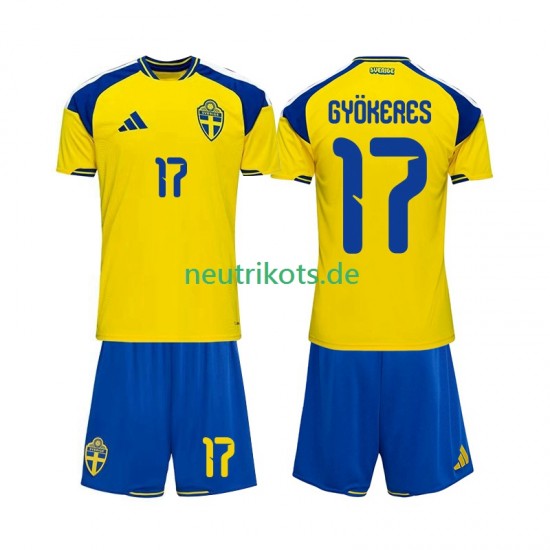 Fußballtrikot Schweden Viktor Gyokeres 17 Kinder Heim 2026 Kurzarm