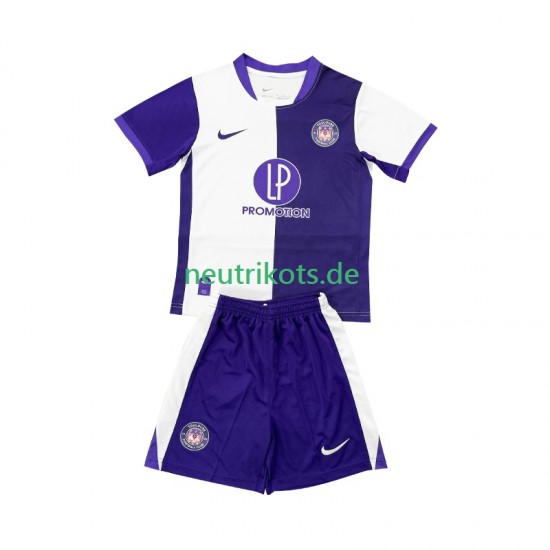 Fußballtrikot Toulouse Kinder Heim 2025-2026 Kurzarm