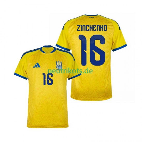 Fußballtrikot Ukraine Oleksandr Zinchenko 16 Herren Heim World Cup 2026 Kurzarm