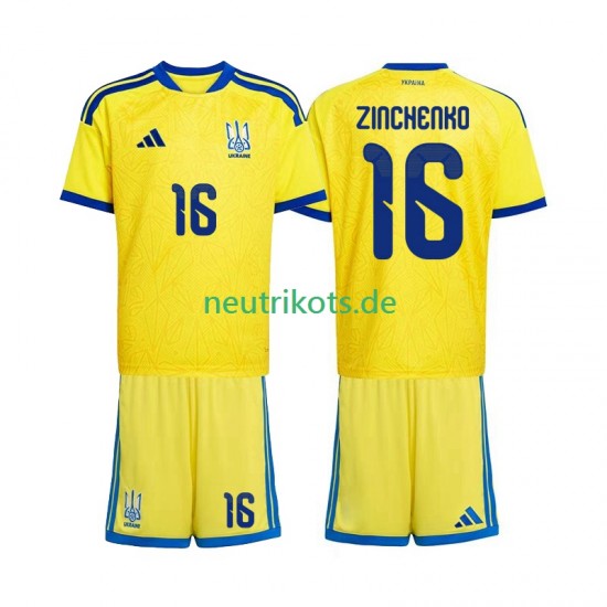 Fußballtrikot Ukraine Oleksandr Zinchenko 16 Kinder Heim World Cup 2026 Kurzarm