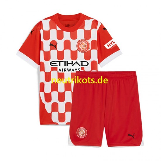 Fußballtrikot Girona Kinder Heim 2024-2025 Kurzarm