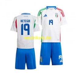 Fußballtrikot Italien Mateo Retegui 19 Kinder Auswärts 2024 Kurzarm