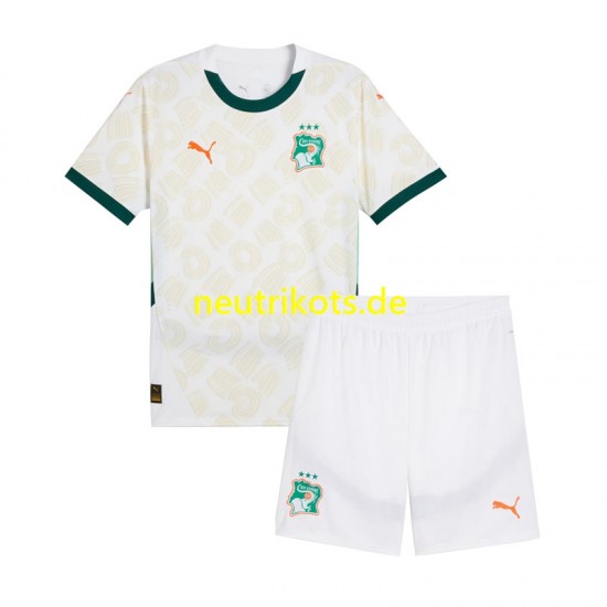 Fußballtrikot Elfenbeinküste Kinder Auswärts 2025 Kurzarm