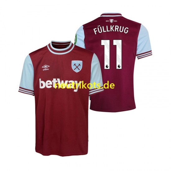 Fußballtrikot West Ham United FULLKRUG 11 Herren Heim 2024-2025 Kurzarm