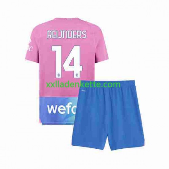 Fußballtrikot AC Mailand Tijjani Reijnders 14 Kinder Ausweich 2023-2024 Kurzarm
