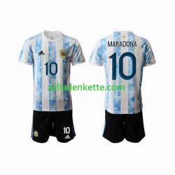 Fußballtrikot Argentinien Maradona 10 2020-2021 Kinder Heim Kurzarm