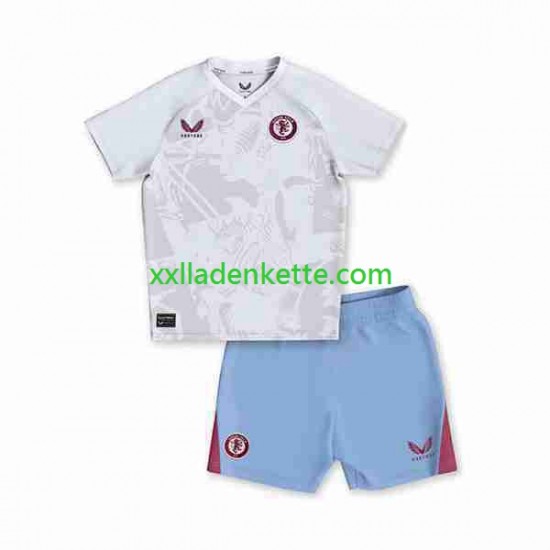 Fußballtrikot Aston Villa Kinder Auswärts 2023-2024 Kurzarm