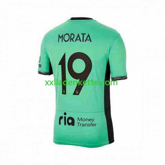 Fußballtrikot Atlético Madrid 2 Alvaro Morata 19 Herren Ausweich 2023-2024 Kurzarm
