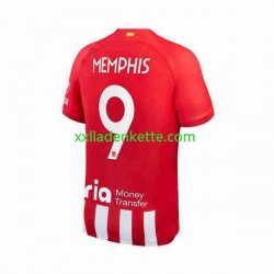 Fußballtrikot Atlético Madrid 2 Memphis Depay 9 Herren Heim 2023-2024 Kurzarm