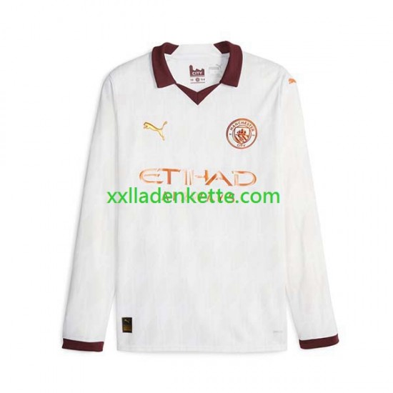 Fußballtrikot Manchester City Herren Auswärts 2023-2024 Langarm