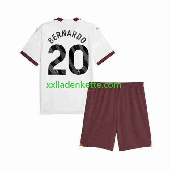 Fußballtrikot Manchester City Bernardo Silva 20 Kinder Auswärts 2023-2024 Kurzarm