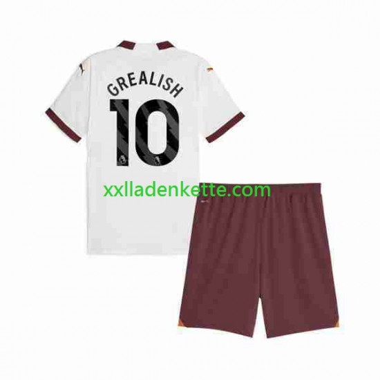 Fußballtrikot Manchester City Jack Grealish 10 Kinder Auswärts 2023-2024 Kurzarm