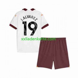 Fußballtrikot Manchester City Julian Alvarez 19 Kinder Auswärts 2023-2024 Kurzarm