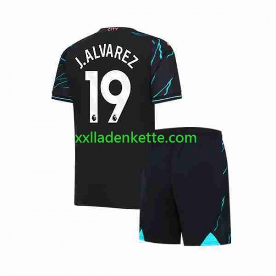 Fußballtrikot Manchester City Julian Alvarez 19 Kinder Ausweich 2023-2024 Kurzarm