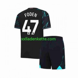 Fußballtrikot Manchester City Phil Foden 47 Kinder Ausweich 2023-2024 Kurzarm