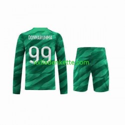 Fußballtrikot Paris Saint-Germain Donnarumma 99 Torwart Kinder Heim 2023-2024 Langarm