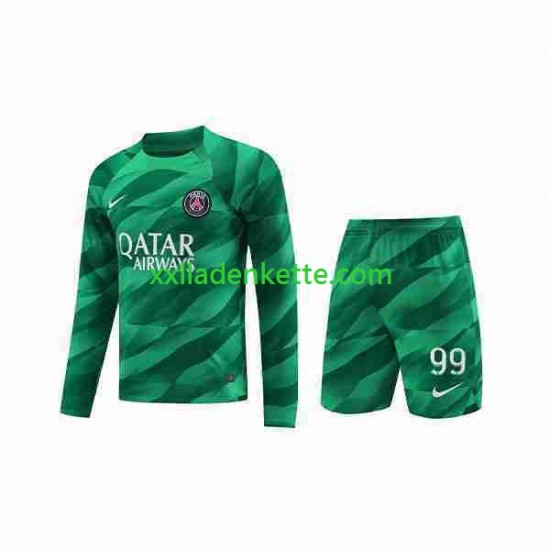 Fußballtrikot Paris Saint-Germain Donnarumma 99 Torwart Kinder Heim 2023-2024 Langarm