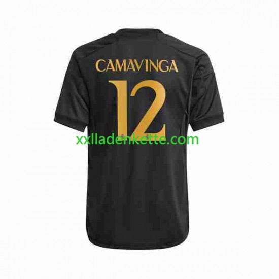 Fußballtrikot Real Madrid Eduardo Camavinga 12 Herren Ausweich 2023-2024 Kurzarm