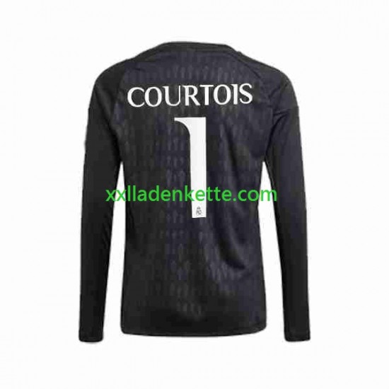 Fußballtrikot Real Madrid Thibaut Courtois 1 Torwart Herren Auswärts 2023-2024 Langarm
