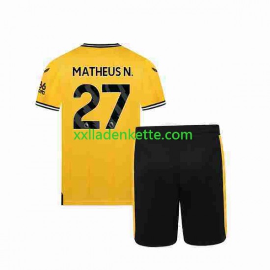 Fußballtrikot Wolverhampton Wanderers Matheus Nunes 27 Kinder Heim 2023-2024 Kurzarm