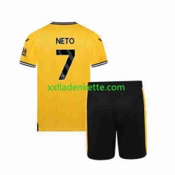 Fußballtrikot Wolverhampton Wanderers NETO 7 Kinder Heim 2023-2024 Kurzarm