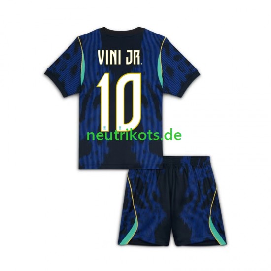 Fußballtrikot Brasilien Vinicius Junior 10 Kinder Auswärts World Cup 2026 Kurzarm