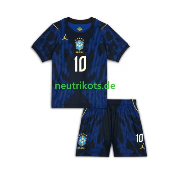 Fußballtrikot Brasilien Vinicius Junior 10 Kinder Auswärts World Cup 2026 Kurzarm