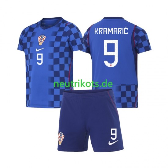 Fußballtrikot Kroatien Andrej Kramaric 9 Kinder Auswärts World Cup 2026 Kurzarm