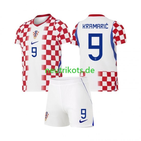 Fußballtrikot Kroatien Andrej Kramaric 9 Kinder Heim World Cup 2026 Kurzarm