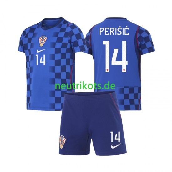 Fußballtrikot Kroatien Ivan Perisic 14 Kinder Auswärts World Cup 2026 Kurzarm