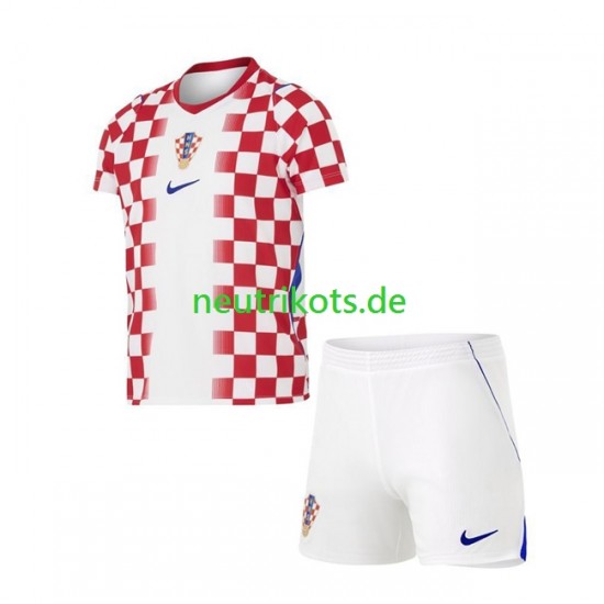Fußballtrikot Kroatien Kinder Heim World Cup 2026 Kurzarm