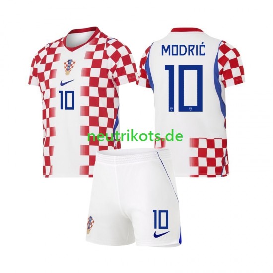Fußballtrikot Kroatien Modrić Luka 10 Kinder Heim World Cup 2026 Kurzarm