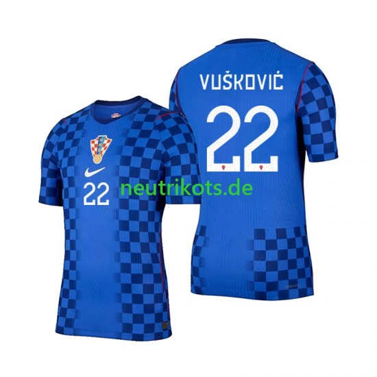 Fußballtrikot Kroatien Luka Vuskovic 22 Herren Auswärts World Cup 2026 Kurzarm