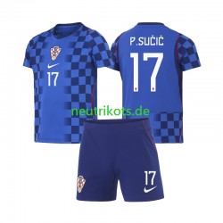Fußballtrikot Kroatien Petar Sucic 17 Kinder Auswärts World Cup 2026 Kurzarm