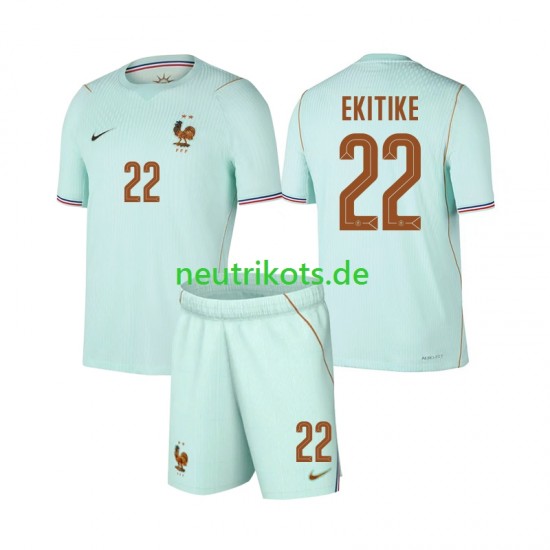 Fußballtrikot Frankreich Hugo Ekitike 22 Kinder Auswärts World Cup 2026 Kurzarm