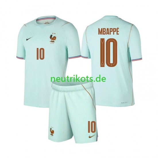 Fußballtrikot Frankreich Mbappé Kylian 10 Kinder Auswärts World Cup 2026 Kurzarm