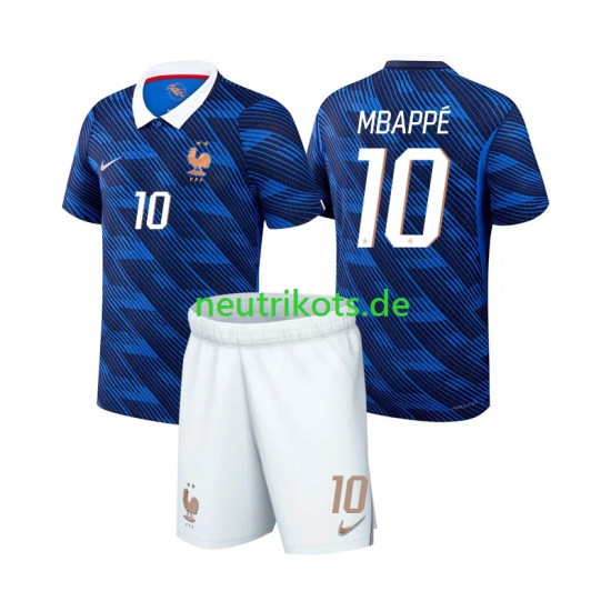 Fußballtrikot Frankreich Mbappé Kylian 10 Kinder Heim World Cup 2026 Kurzarm