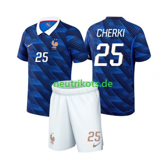 Fußballtrikot Frankreich Rayan Cherki 25 Kinder Heim World Cup 2026 Kurzarm