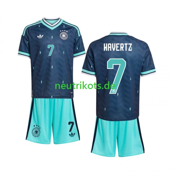 Fußballtrikot Deutschland Kai Havertz 7 Kinder Auswärts World Cup 2026 Kurzarm