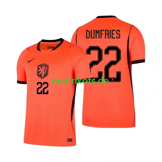 Fußballtrikot Niederlande Denzel Dumfries 22 Herren Heim World Cup 2026 Kurzarm
