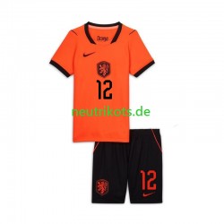Fußballtrikot Niederlande Jeremie Frimpong 12 Kinder Heim World Cup 2026 Kurzarm
