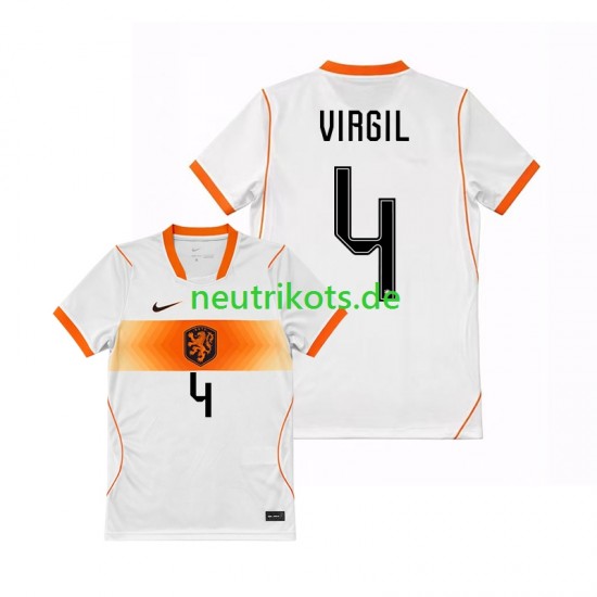 Fußballtrikot Niederlande Virgil van Dijk 4 Herren Auswärts World Cup 2026 Kurzarm
