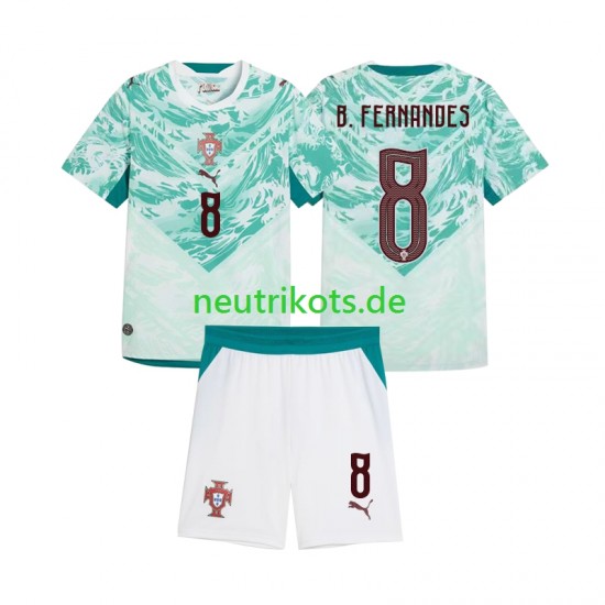 Fußballtrikot Portugal Bruno Fernandes 8 Kinder Auswärts 2026 2027 Kurzarm