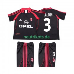 Fußballtrikot AC Mailand MALDINI 3 2000 2001 Retro Kinder Ausweich Kurzarm
