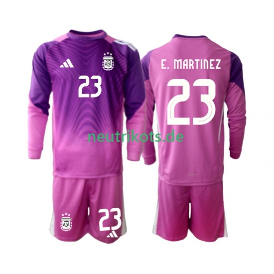 Fußballtrikot Argentinien Emiliano Martinez 23 Torwart Kinder Heim 2025 Langarm