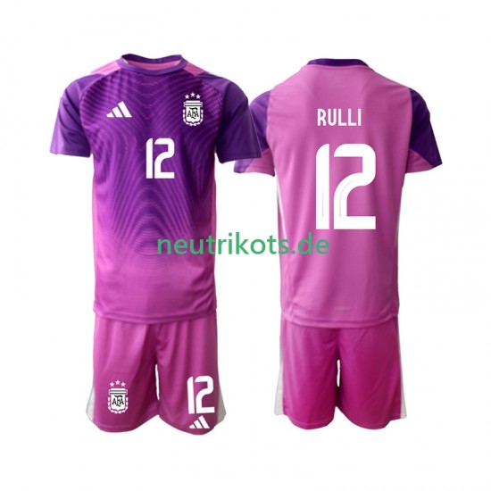 Fußballtrikot Argentinien Geronimo Rulli 12 Torwart Kinder Heim 2025 Kurzarm